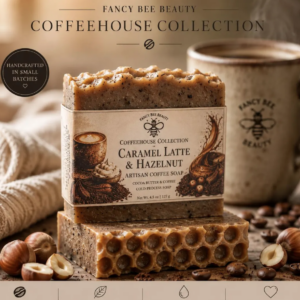 Caramel Latte & Hazelnut Cocoa Butter Coffee Soap | Artisan Soap Bar | Gentle Exfoliating, Moisturizing Body Soap